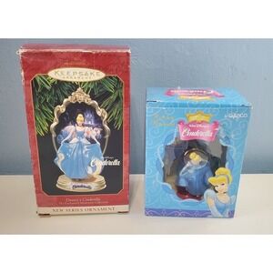 Hallmark Ornaments Disney Enesco Cinderella Lot Of 2 Boxed Enchanted Memories